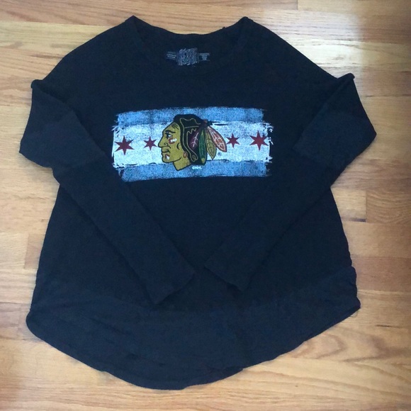 Super Cute BlackHawks Thermal Waffle Tee - Picture 4 of 6